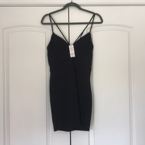 NWT Bebe double strap deep V dress